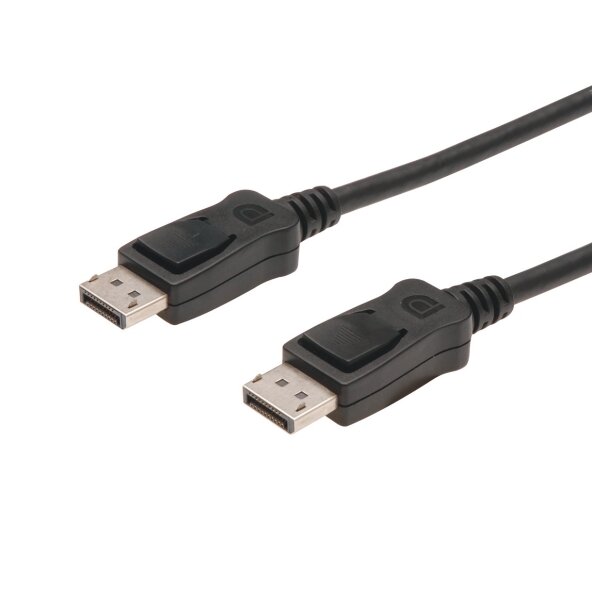 Displayport 1.2 cable, 4K@60Hz, male / male, 1.0m, black, BASIC