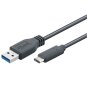 USB 3.2 Gen1 Super Speed Kabel, A - C, St/St, 5Gbit, 3A, 0.5m, schwarz