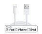 USB 2.0 Sync and Charge Cable, MFI Lightning, 1m, white, for Apple iPhone / iPad / iPod