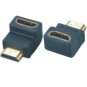 HDMI™ adapter, male / female, 19p, gold-plated contacts, 90° degrees
