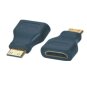 HDMI™ adapter, mini C /plug - A /socket, gold-plated contacts