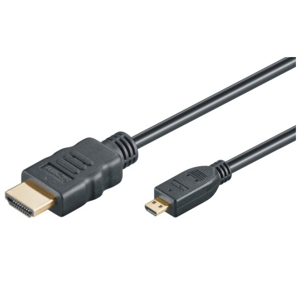 High Speed HDMI™ Cable w/E, 4K@60Hz, A to microD, 1.5m, black
