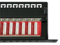 19 inch patch panel 24 x RJ45 CAT.6A, STP, 10Gbit, 1U, RAL9005, black