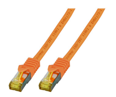 CAT7 raw-cable RJ45 patch cord SFTP CAT6A LSZH orange