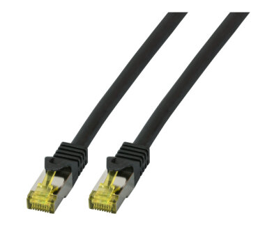 CAT7 raw-cable RJ45 patch cord SFTP CAT6A LSZH black