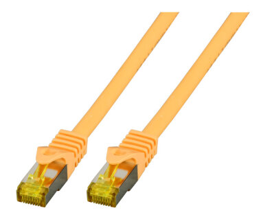 CAT7 raw-cable RJ45 patch cord SFTP CAT6A LSZH yellow