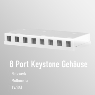 Keystone connection box, surface-mounted, pure white, without module
