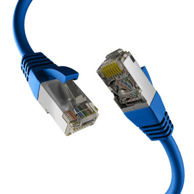 CAT8.1 blue RJ45 patch cord S/FTP 40Gbit LSZH PIMF...