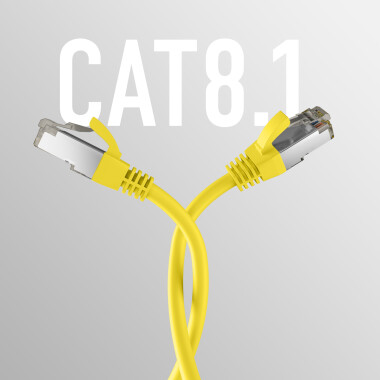 CAT8.1 GELB RJ45 PATCHKABEL S/FTP PIMF, LSZH 2000MHZ 40GB NETZWERKKABEL