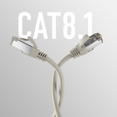 CAT8.1 grey RJ45 patch cord S/FTP 40Gbit LSZH PIMF 2000MHZ network cable CU LAN