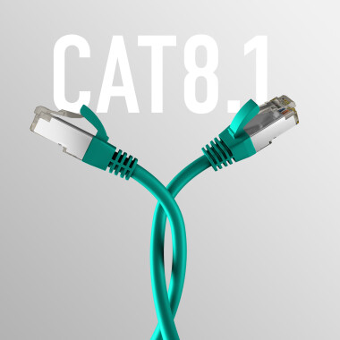 CAT8.1 GRÜN RJ45 PATCHKABEL S/FTP PIMF, LSZH 2000MHZ 40GB NETZWERKKABEL