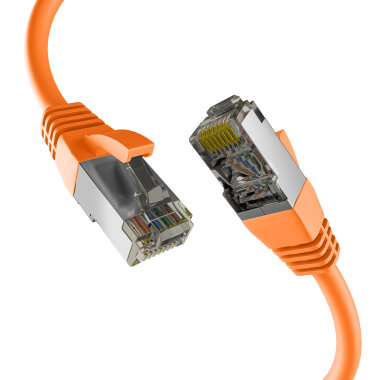 CAT8.1 orange RJ45 patch cord S/FTP 40Gbit LSZH PIMF...
